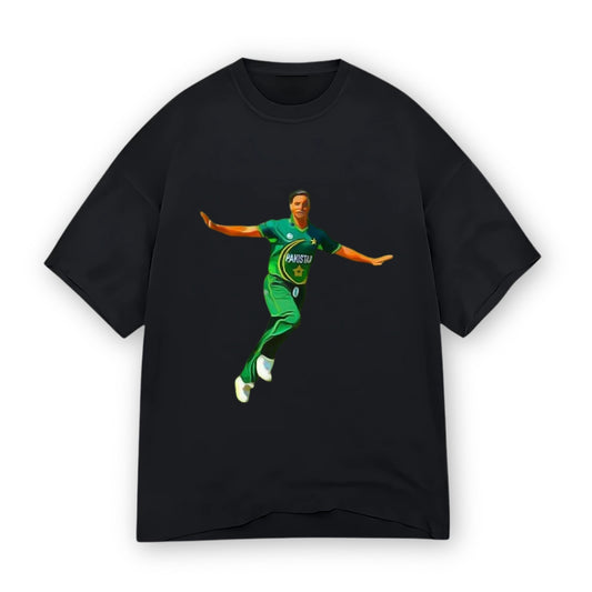 Oversized Shoaib Akhtar Graphic T-Shirt – The Rawalpindi Express Edition