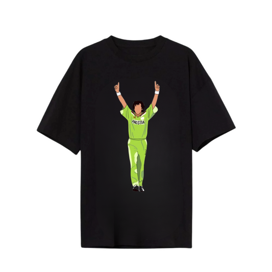 Oversized Imran Khan Animated T-Shirt - Bold and Stylish Cricket-Inspired Fashion